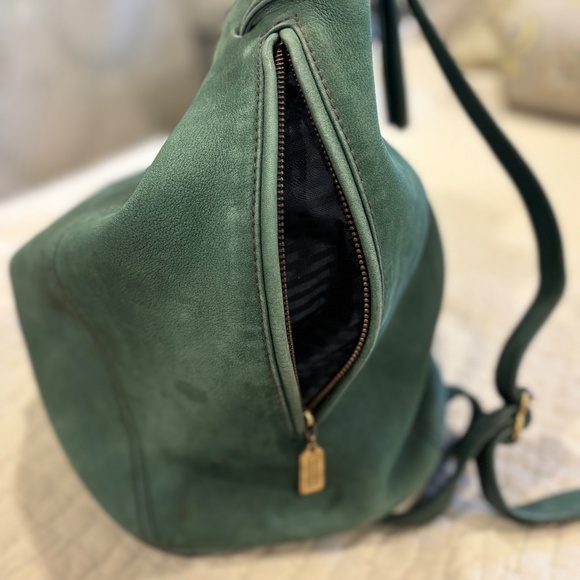 COACH Sage Green Suede Drawstring Backpack SONOMA Collection - Picture 6 of 6